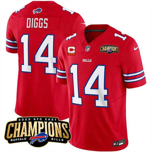 Men & Women & Youth Buffalo Bills #14 Stefon Diggs Red 2023 F.U.S.E. AFC East Champions With 3-star C Ptach Stitched Jersey->buffalo bills->NFL Jersey